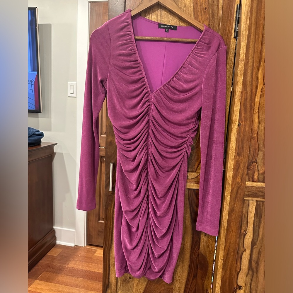 Ruched purple dress